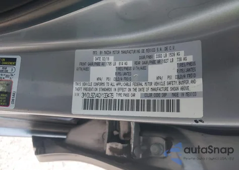 2016 Scion Ia z USA, uszkodzony, nr VIN 3MYDLBZV4GY133476